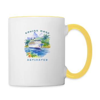 Cruise mode activated - Cruising Vacation - Contrasting Mug - white/yellow - Right