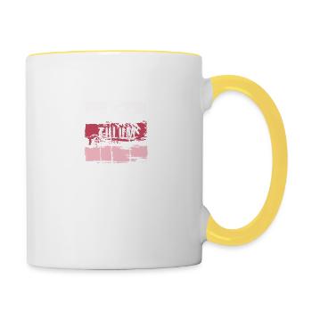 Tulum Mexiko Urlaub Souvenir Abstrakt Künstlerisch - Tasse zweifarbig - Weiß/Gelb - Rechts