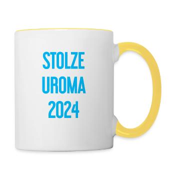 Fière arrière-grand-mère 2024 - Mug contrasté - blanc/jaune - Droite