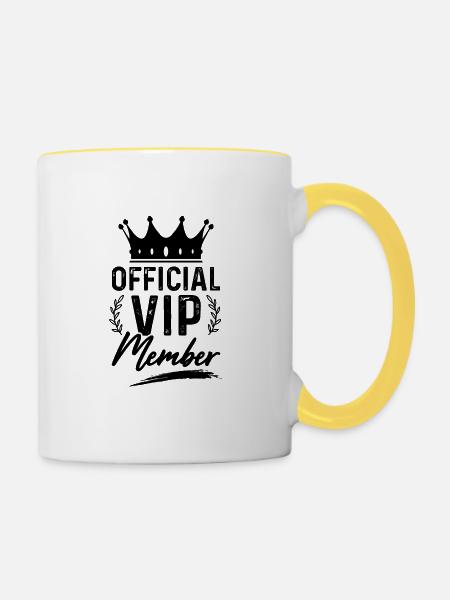 Vip Member - Tasse zweifarbig - Weiß/Gelb