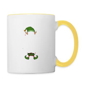 Le café Boire Elf Party Family Group Matchin - Mug contrasté - blanc/jaune - Droite