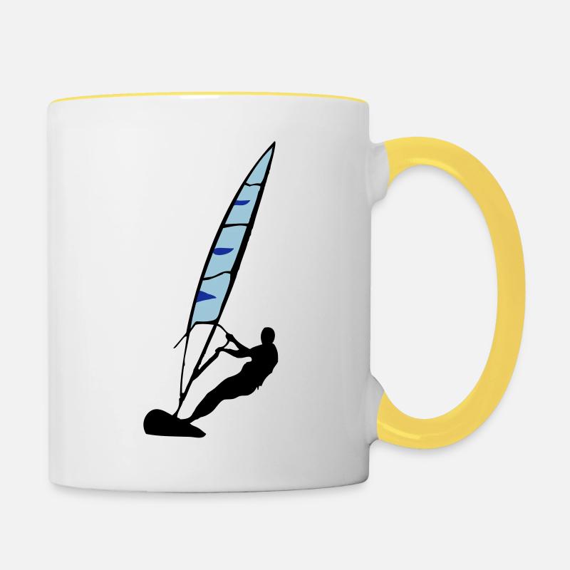 Windsurfing - Tasse zweifarbig - Weiß/Gelb