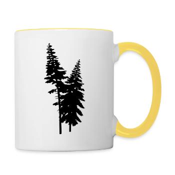 conifères - Mug contrasté - blanc/jaune - Droite
