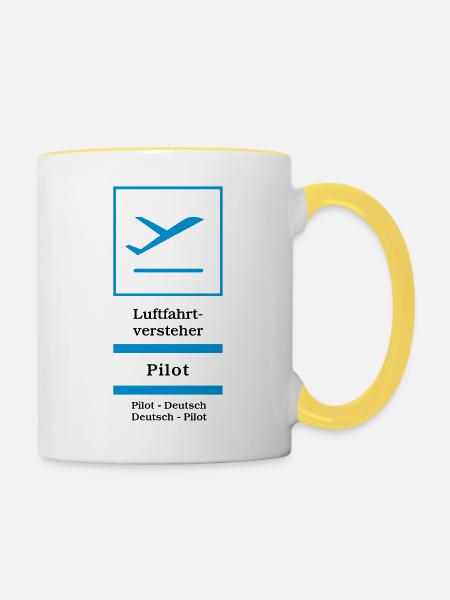 Pilot - Tasse zweifarbig - Weiß/Gelb