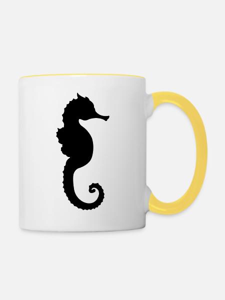 seepferd - Tasse zweifarbig - Weiß/Gelb