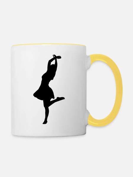 ballet tänzerin - Tasse zweifarbig - Weiß/Gelb