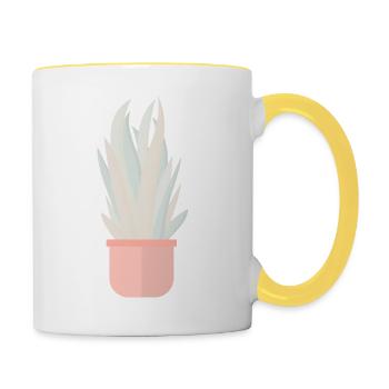 Pastel plant - Contrasting Mug - white/yellow - Right