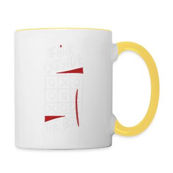 Think Outside The Box Chemises sombres et cool à / ch - Mug contrasté - blanc/jaune - Droite