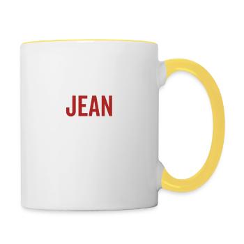 No Jean No Life - Tasse zweifarbig - Weiß/Gelb - Rechts