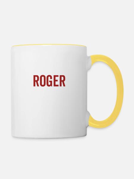 No Roger No Life - Tasse zweifarbig - Weiß/Gelb