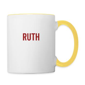 Nein Ruth Kein Leben - Tasse zweifarbig - Weiß/Gelb - Rechts
