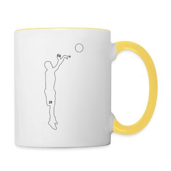 Basketballspieler - Tasse zweifarbig - Weiß/Gelb - Rechts