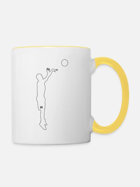 Basketballspieler - Tasse zweifarbig - Weiß/Gelb