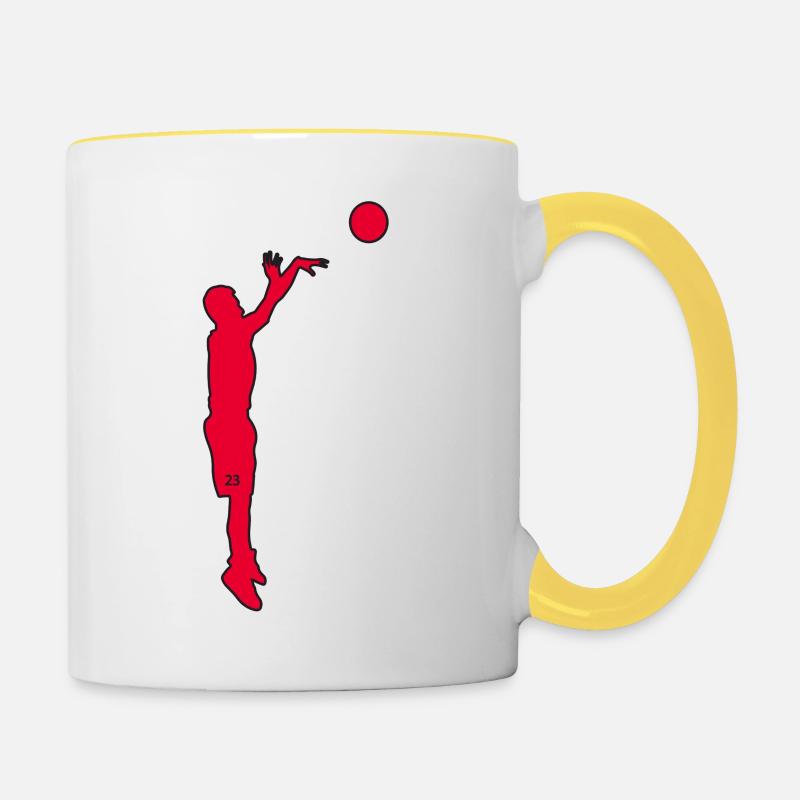 Basketball players - Contrasting Mug - white/yellow