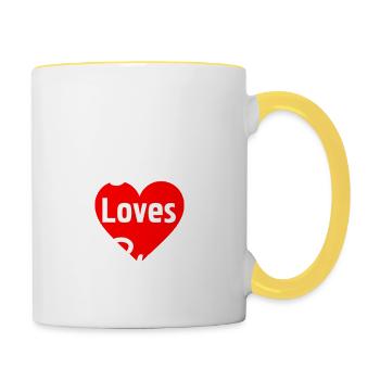 Skateboard SUP Surfing - Contrasting Mug - white/yellow - Right