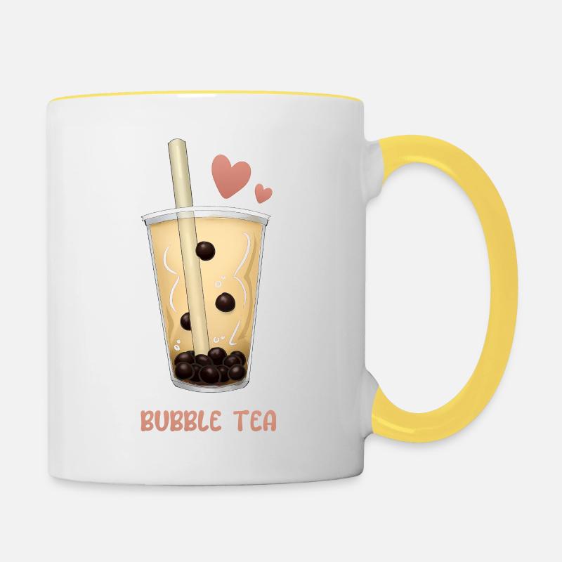 Thé à bulles - Mug contrasté - blanc/jaune