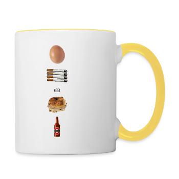4 Zigaretten - Tasse zweifarbig - Weiß/Gelb - Rechts