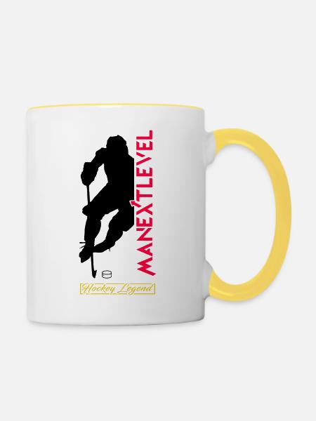 Hockey Legend - Tasse zweifarbig - Weiß/Gelb