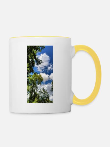 Landschaft, Himmel - Tasse zweifarbig - Weiß/Gelb