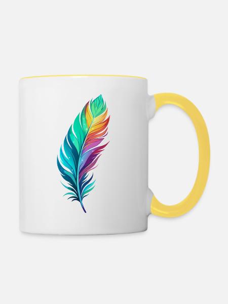 FEDER - Tasse zweifarbig - Weiß/Gelb