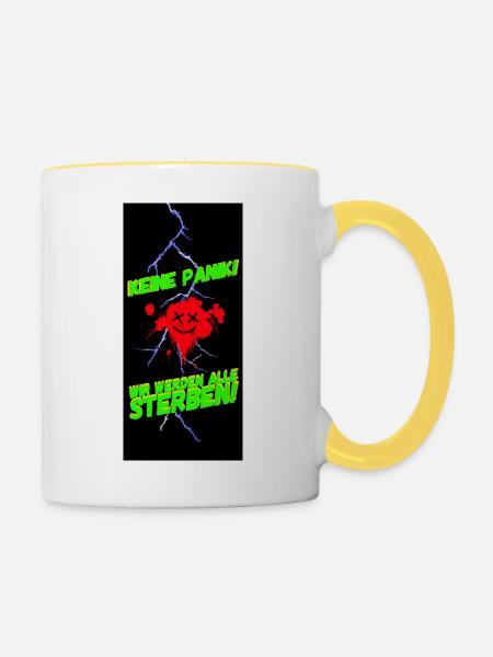Wir werden alle sterben! - Tasse zweifarbig - Weiß/Gelb