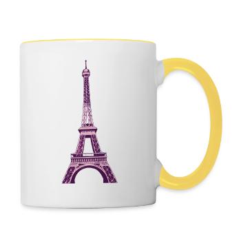 Eiffel tower #8 - Mug contrasté - blanc/jaune - Droite