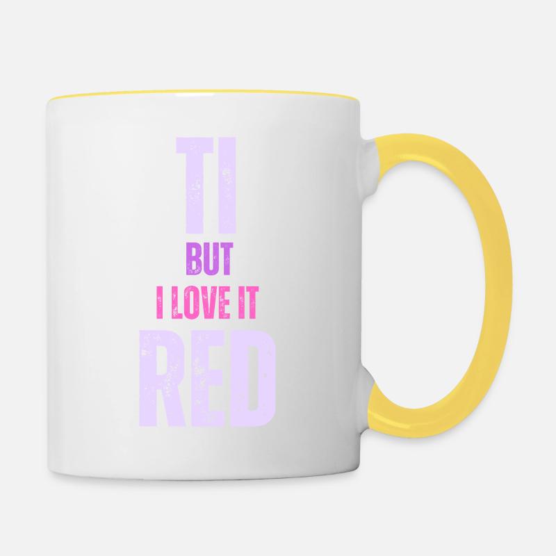Die Eltern sind müde - Tasse zweifarbig - Weiß/Gelb