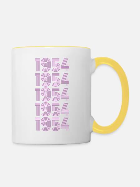 Feiern 1954 - Tasse zweifarbig - Weiß/Gelb