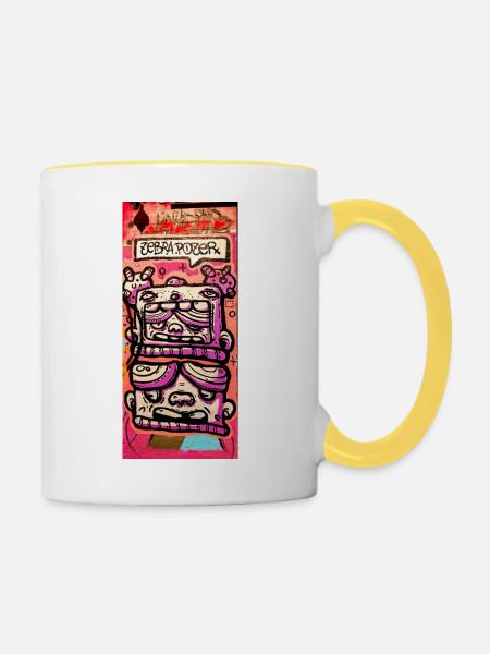 Global Art - Tasse zweifarbig - Weiß/Gelb