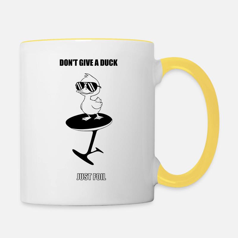 Funny Duck wingfoiling - Contrasting Mug - white/yellow
