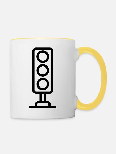 Ampel - Tasse zweifarbig - Weiß/Gelb