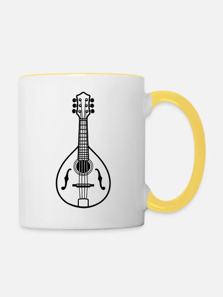 Mandoline - Tasse zweifarbig - Weiß/Gelb