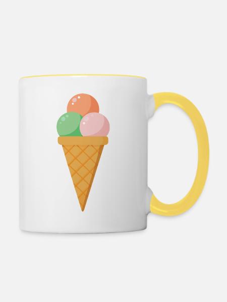 Sahne - Tasse zweifarbig - Weiß/Gelb