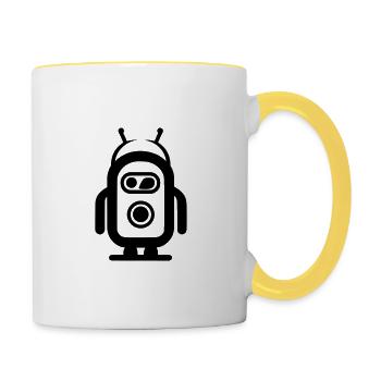 Petit robot - Mug contrasté - blanc/jaune - Droite