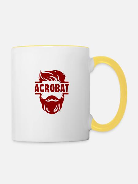 Acrobat - Premium Design - Tasse zweifarbig - Weiß/Gelb