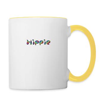 Hippie Fun - Tasse zweifarbig - Weiß/Gelb - Rechts