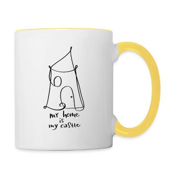 Home - Tasse zweifarbig - Weiß/Gelb - Rechts
