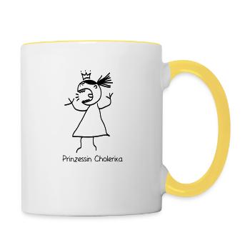 Prinzessin Cholerika - Tasse zweifarbig - Weiß/Gelb - Rechts