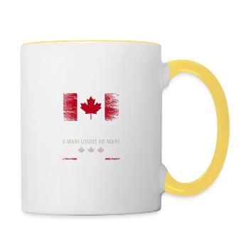 Canada, Ottawa, Maple Leaf Maple Leaf Canada Amérique - Mug contrasté - blanc/jaune - Droite