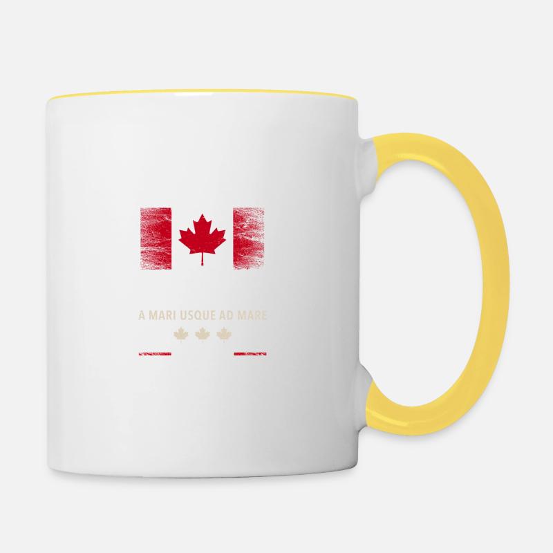 Canada, Ottawa, Maple Leaf Maple Leaf Canada Amérique - Mug contrasté - blanc/jaune