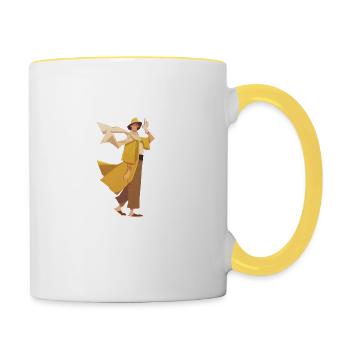 Yellow character - Contrasting Mug - white/yellow - Right