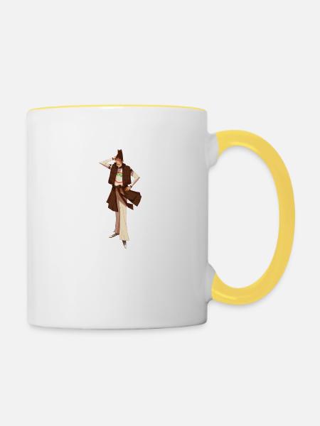 Charakter braun - Tasse zweifarbig - Weiß/Gelb