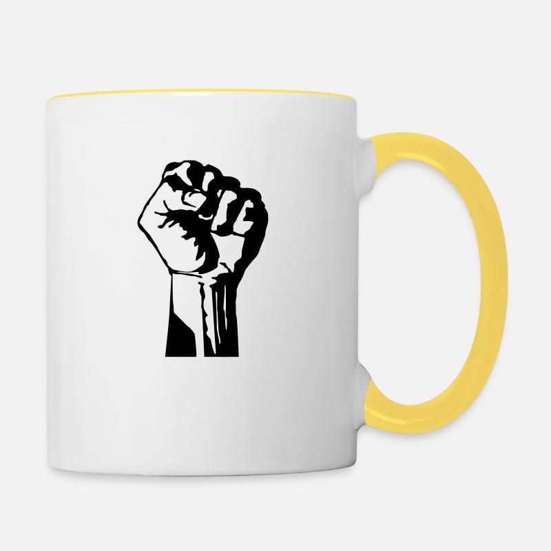 fist - Contrasting Mug - white/yellow