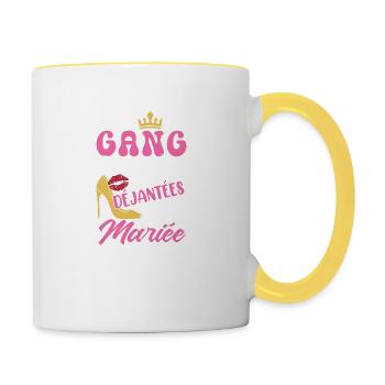 Gang Freundinnen Junggesellenabschied Braut Team Braut Team - Tasse zweifarbig - Weiß/Gelb - Rechts