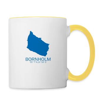 Bornholm cadeau Danemark disant Nord - Mug contrasté - blanc/jaune - Droite