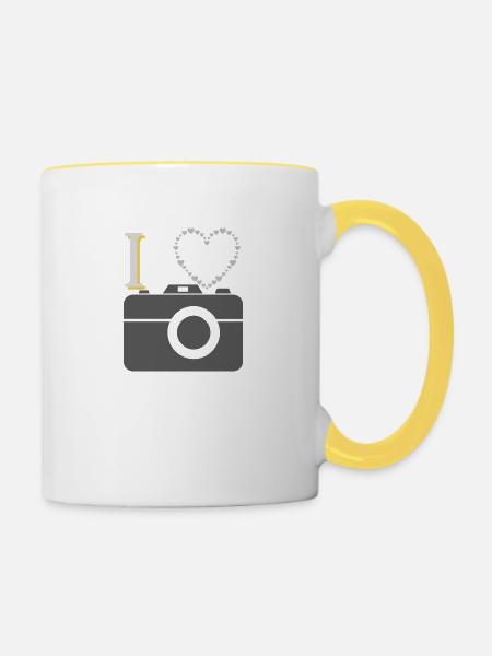 Fotografieren - Tasse zweifarbig - Weiß/Gelb