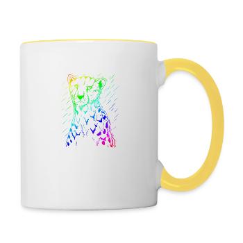 Cheetah | Predator | running | Africa - Contrasting Mug - white/yellow - Right