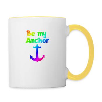 Be my anchor | Relationship | Dear | Partnership - Contrasting Mug - white/yellow - Right