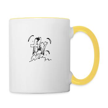 fly free - Tasse zweifarbig - Weiß/Gelb - Rechts