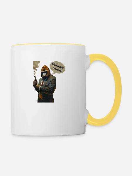 Grumpy Gorilla - Tasse zweifarbig - Weiß/Gelb